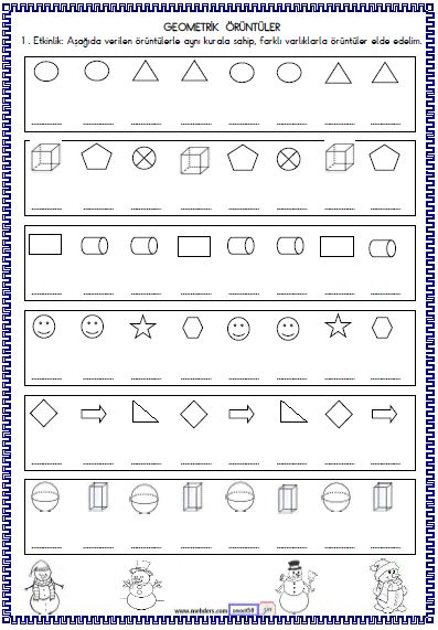 2. Sınıf Matematik Geometrik Örüntüler  Etkinliği 4