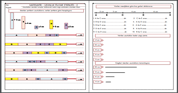 2.Sınıf - Matematik - Uzunluk Ölçme Etkinliği-2