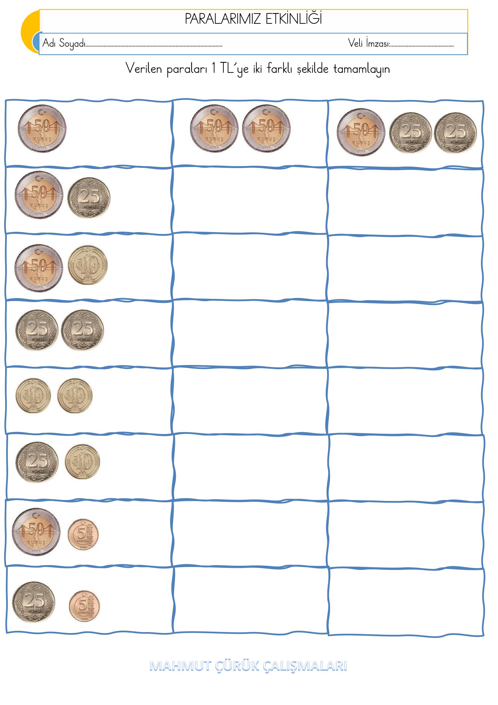 2.Sınıf - Matematik - Paralarımız Etkinliği-5