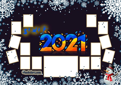 2D Sınıfı için 2021 Yeni Yıl Temalı Fotoğraflı Afiş (23 öğrencilik)