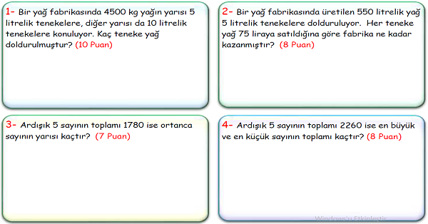 4.Sınıf Matematik Bölme İşlemi Problemleri-2