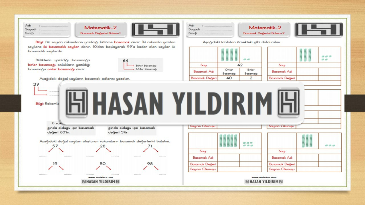 2.Sınıf Matematik Basamak Değerini Bulma Çalışma Sayfaları