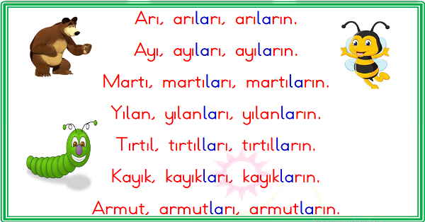 1.Sınıf İlk Okuma Yazma (I-ı Sesi) Karesel Okuma Metinleri