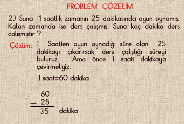 2. Sınıf Matematik Zaman Kavramlarını Problemler  Powerpoint Sunumu