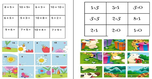 1. Sınıf Matematik Puzzle Toplama İşlemi Kes-Yapıştır 1