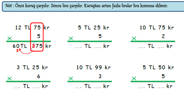 3.Sınıf Matematik Paralarımız-3