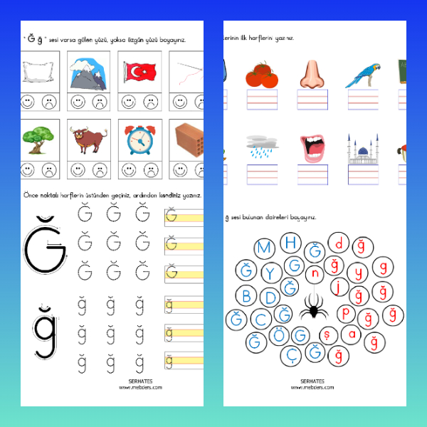 1. Sınıf İlkokuma Yazma - Ğ Sesi Etkinliği - 1