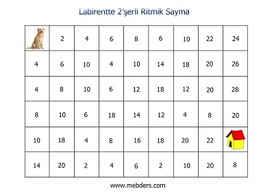 Labirentte 2'şerli Ritmik Sayma