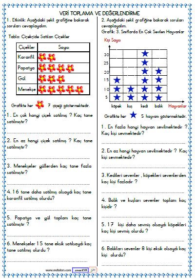 3. Sınıf Matematik Veri Toplama ve Değerlendirme Etkinliği 8