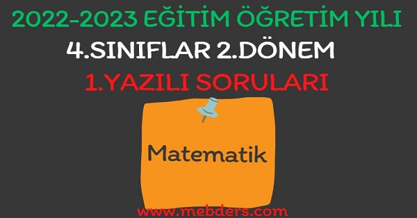 4.Sınıf Matematik 2.Dönem 1.Yazılı Sınavı