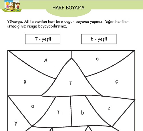 Çam Ağacı Harf Boyama Etkinliği