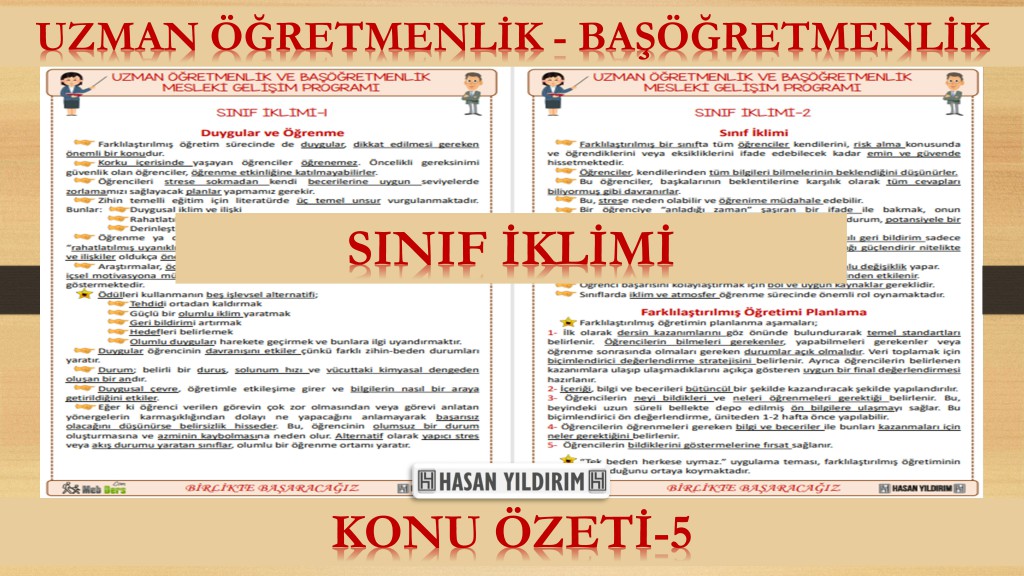 Sınıf İklimi (Konu Özeti-5)