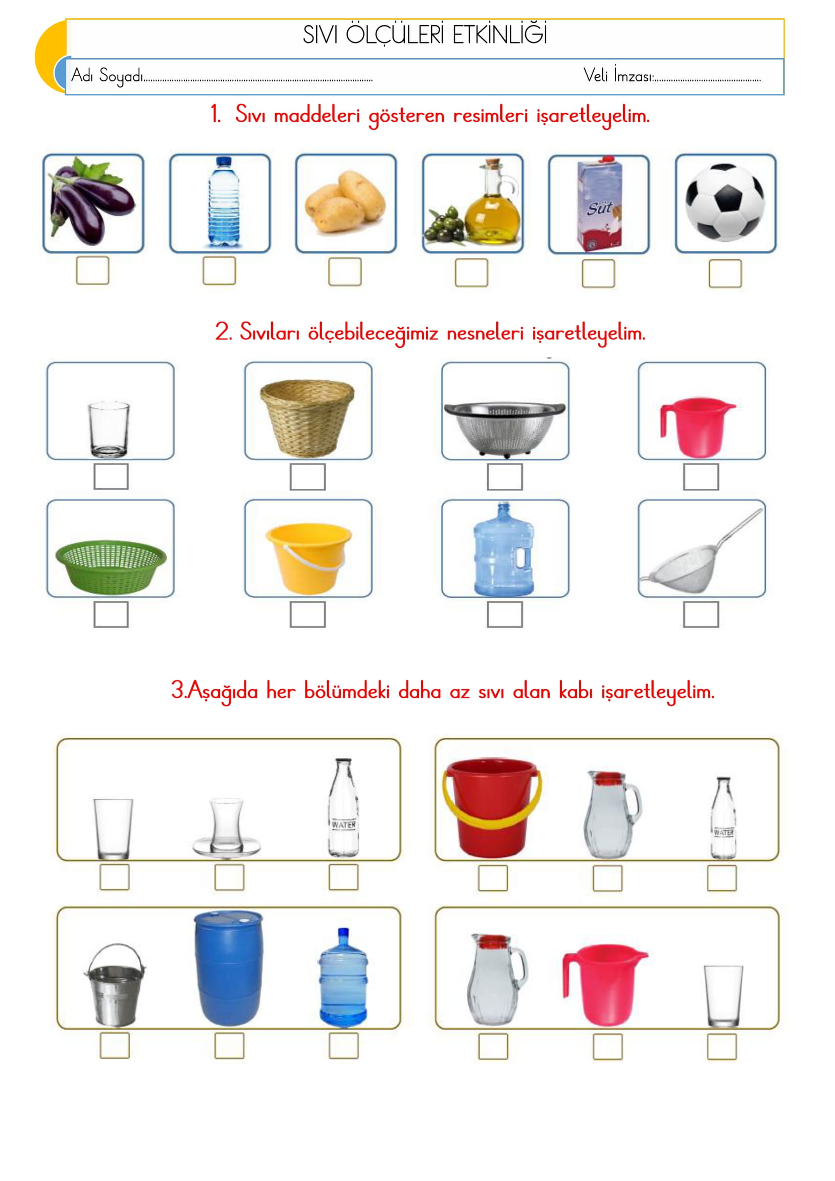 2.Sınıf - Matematik - Sıvı Ölçüleri Etkinliği-2