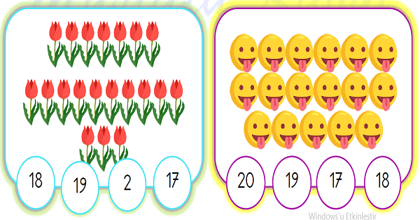 1.Sınıf Matematik Nesne Sayılarını Yazma Etkinliği 3