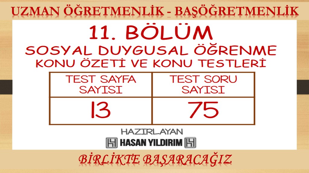 Uzman Öğretmenlik ve Başöğretmenlik Konu Testleri - 11. Bölüm (Tek PDF)