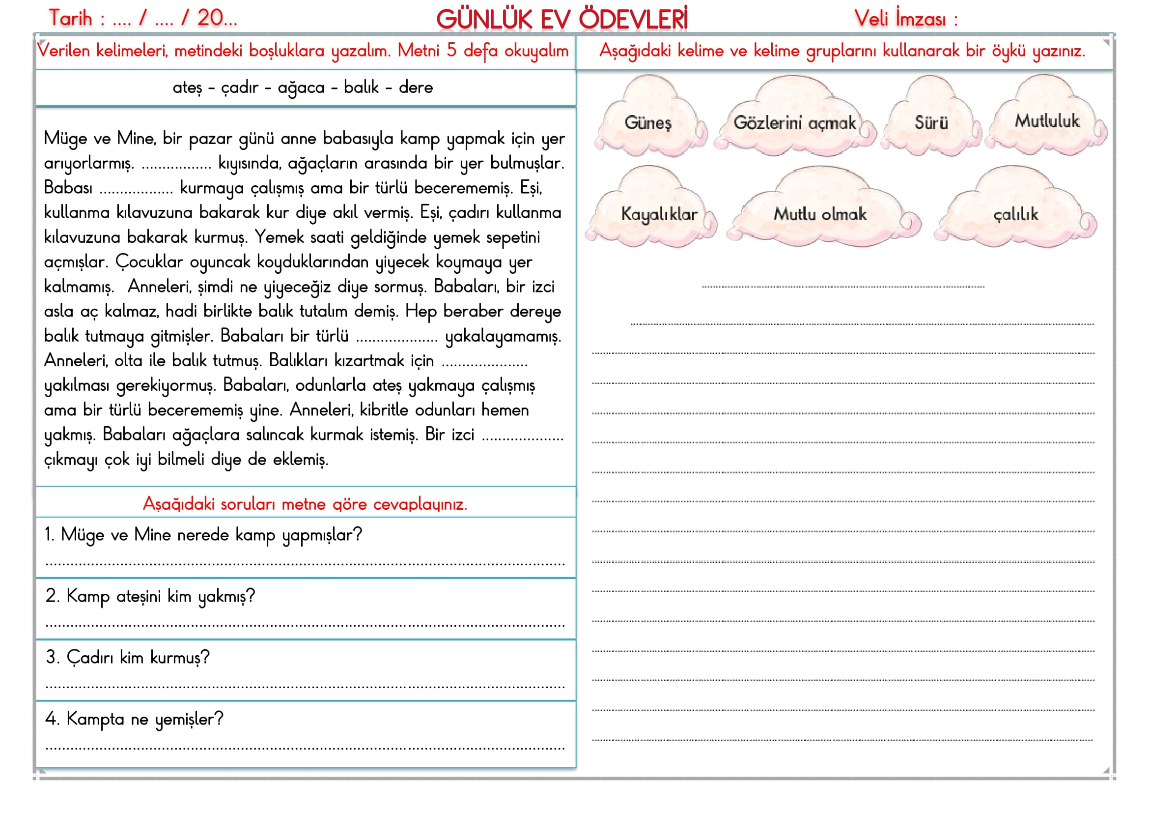 2.Sınıf - 19 Aralık 2025 Günlük Ev Ödevleri
