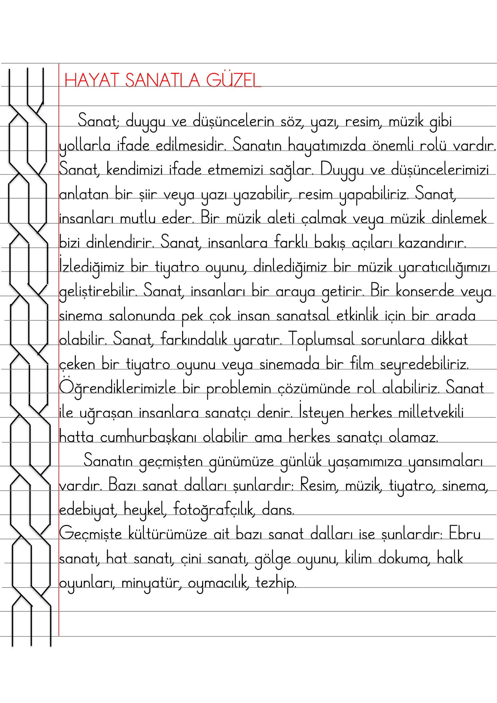2.Sınıf - Hayat Bilgisi Hayat Sanatla Güzel Özeti