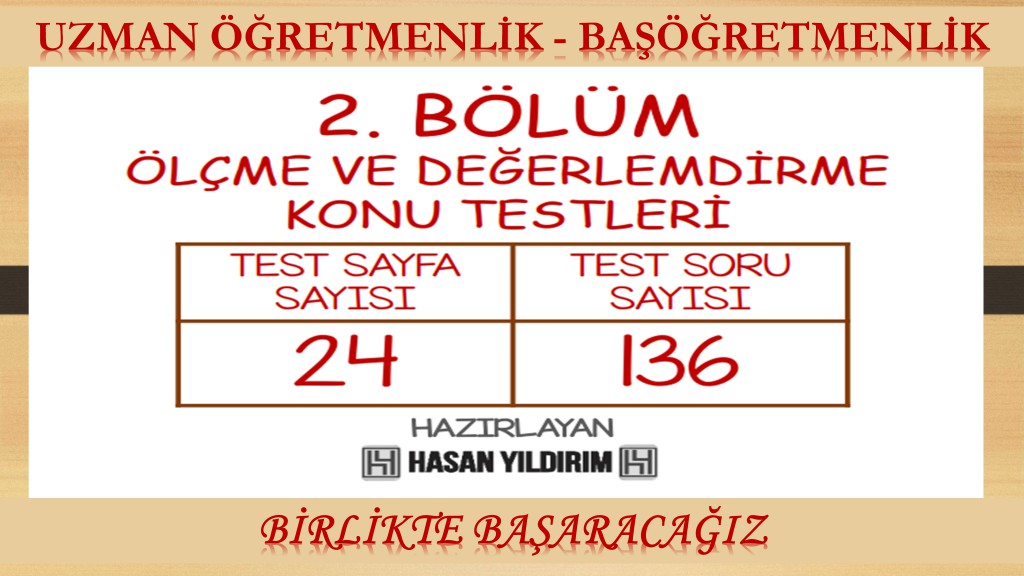 Uzman Öğretmenlik ve Başöğretmenlik Konu Testleri - 2. Bölüm (Tek PDF)