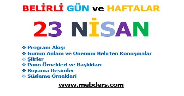 23 Nisan Ulusal Egemenlik ve Çocuk Bayramı Kutlama Programı