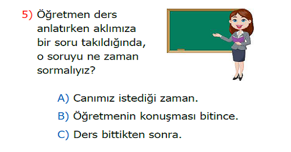 2.Sınıf Hayat Bilgisi Nasıl Dinlemeliyim Kazanım Testi