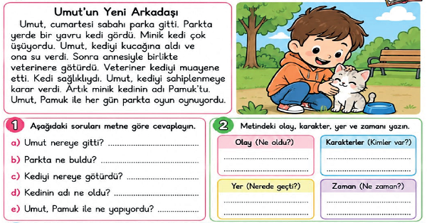 2. Sınıf Türkçe Okuma Anlama Etkinliği
