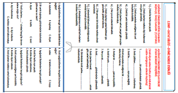 3.Sınıf - Hayat Bilgisi Evimim Yerini Tarif Ediyorum Etkinliği