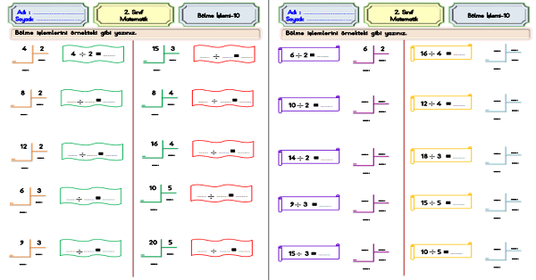 2.Sınıf Matematik Bölme İşlemi Etkinliği-10