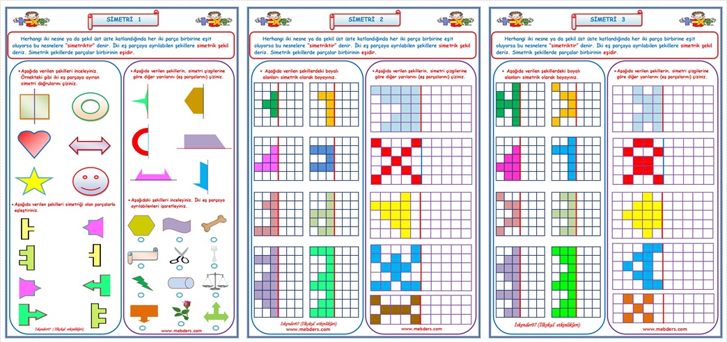 3.Sınıf Matematik Simetri Çalışması   (3 Sayfa)