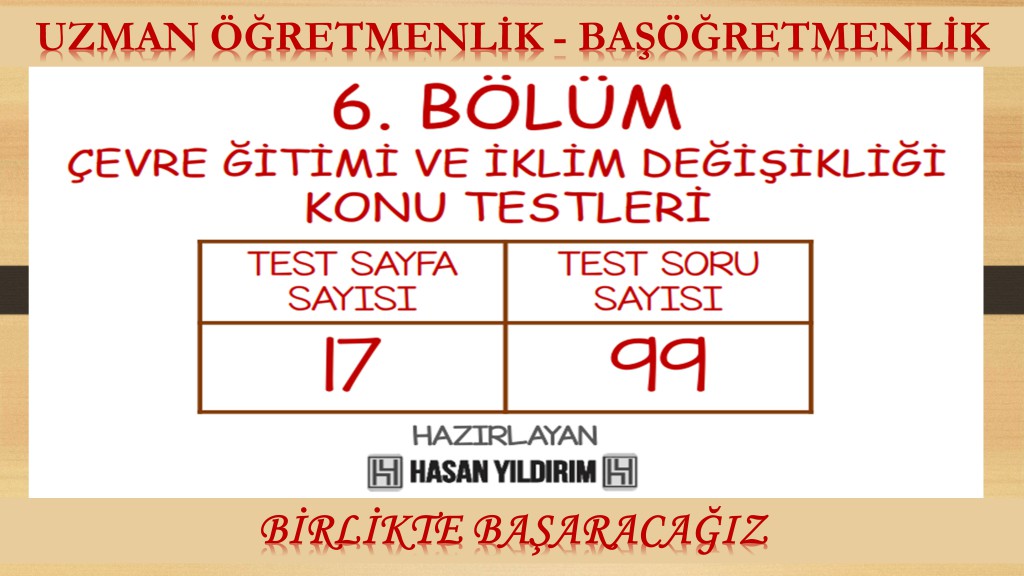 Uzman Öğretmenlik ve Başöğretmenlik Konu Testleri - 6. Bölüm (Tek PDF)