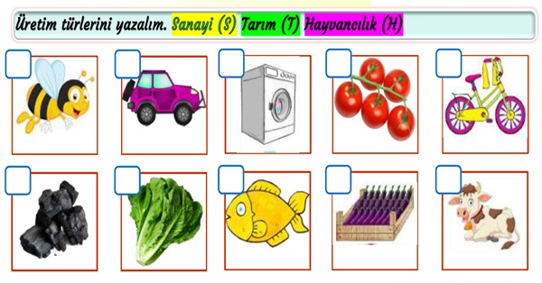 2.Sınıf Hayat Bilgisi Çevremizdeki Üretim Faaliyetleri Etkinliği