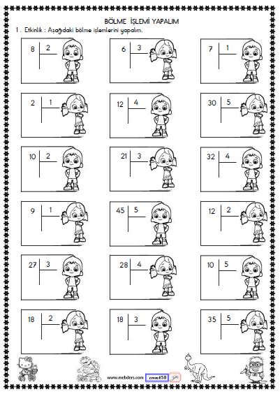 2. Sınıf Matematik Bölme İşlemi Etkinliği 6