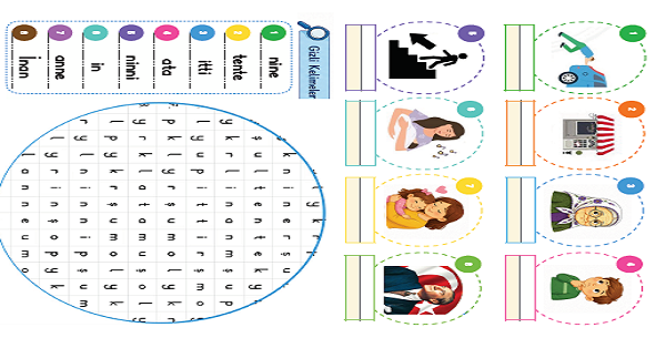 1. Sınıf İlk Okuma Yazma İ Sesi Bulmacalı Dikte Etkinliği