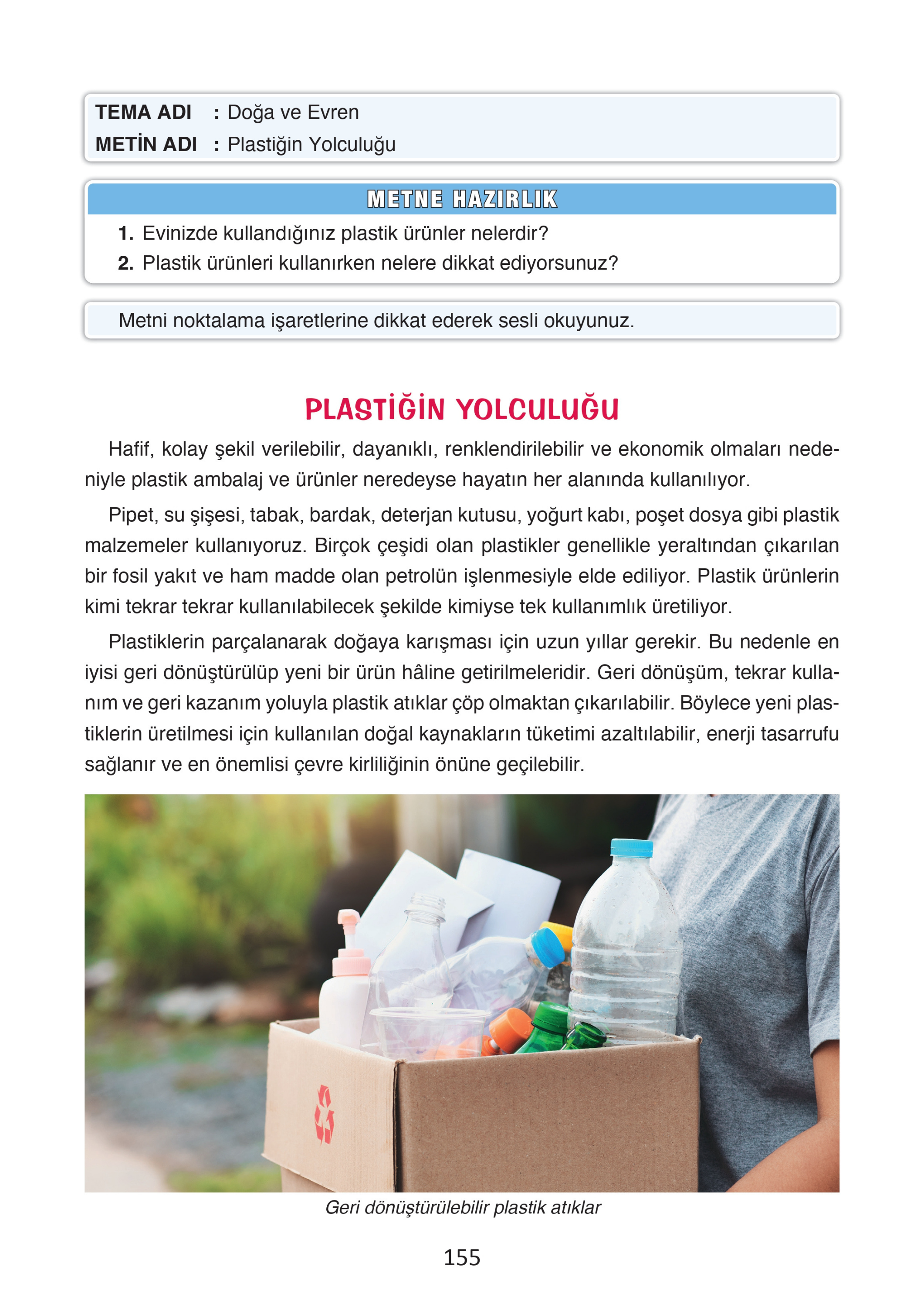 4. Sınıf Türkçe Ada Yayınları Plastiğin Yolculuğu Metni Etkinlik Cevapları