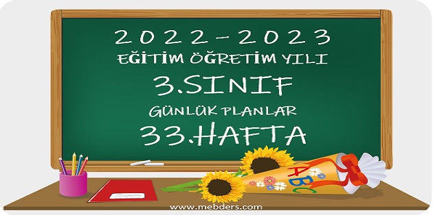 2022-2023 Eğitim Öğretim Yılı 3.Sınıf Günlük Planları 33.Hafta (Tüm Yayınlar)