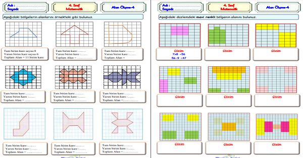 4.Sınıf Matematik Alan Ölçme -4