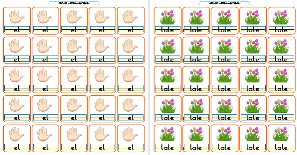 1. Sınıf İlk Okuma Yazma L SESİ İnteraktif Defter Kelime Etiketleri