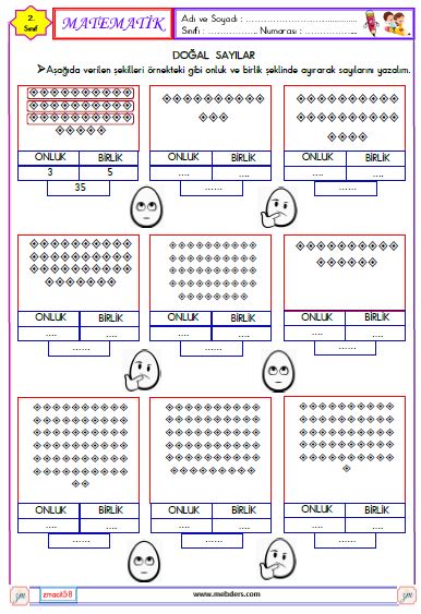 2. Sınıf Matematik Sayıları Yazma Okuma Etkinliği 7