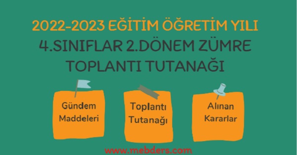 2022-2023 4.Sınıflar 2.Dönem Zümre Toplantı Tutanağı
