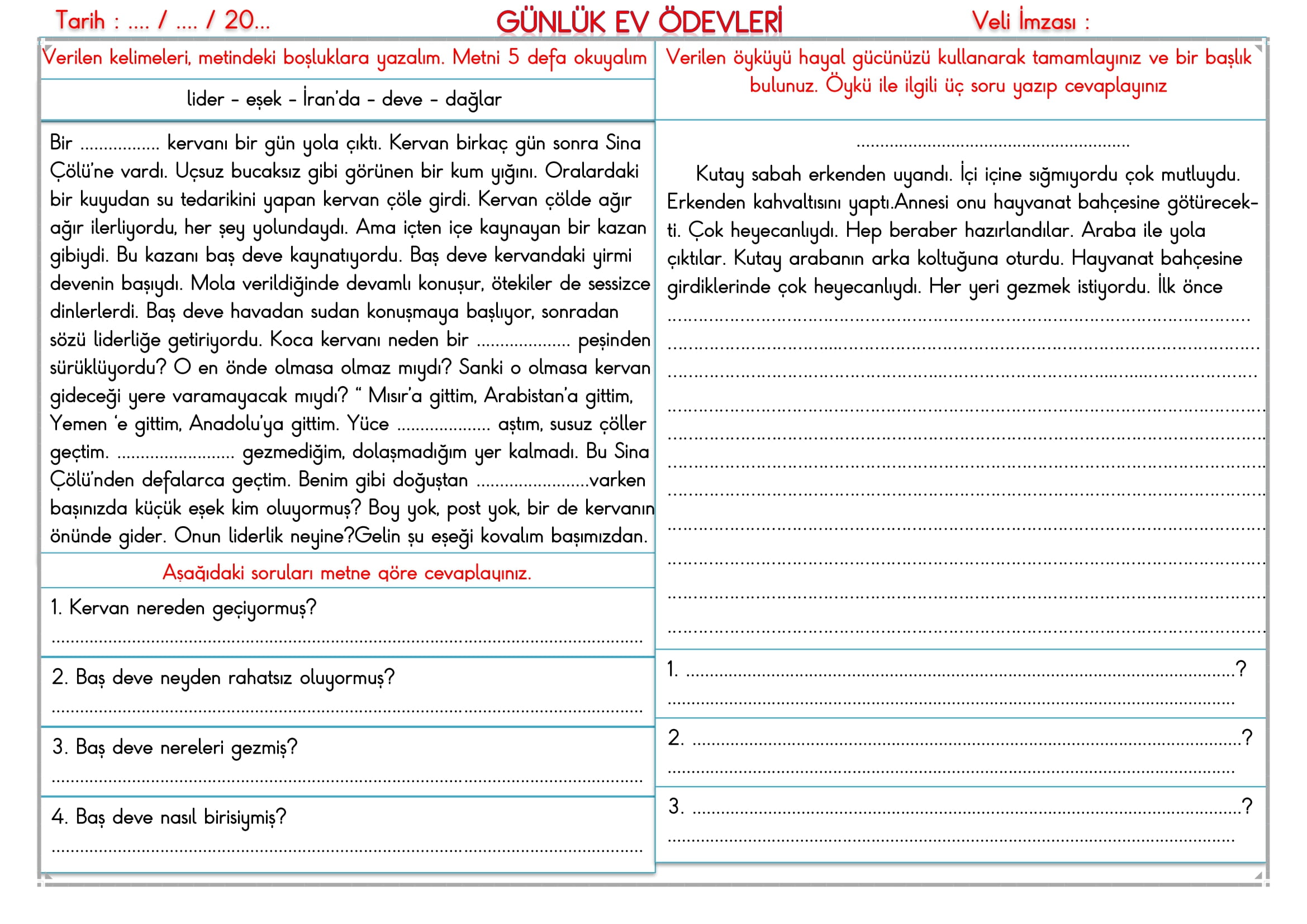 2.Sınıf - 23 Aralık 2025 Günlük Ev Ödevleri