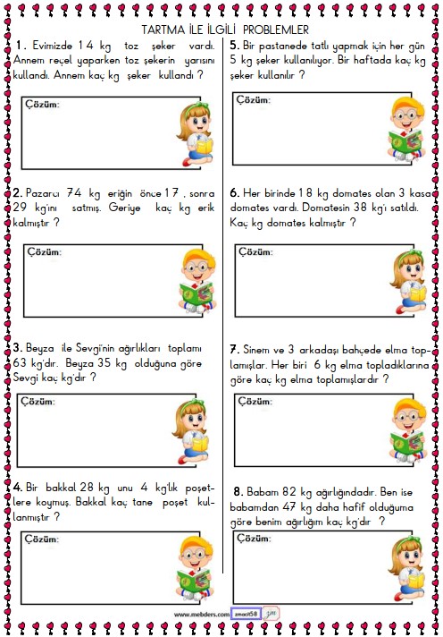 2. Sınıf Matematik Tartma ile İlgili Problemler Etkinliği 11