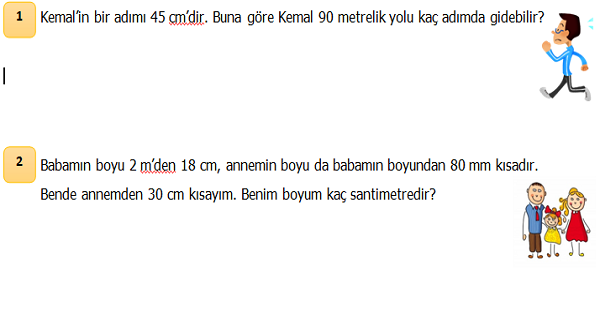 4.Sınıf Matematik Uzunluk Ölçüleri ile İlgili Problemler 2