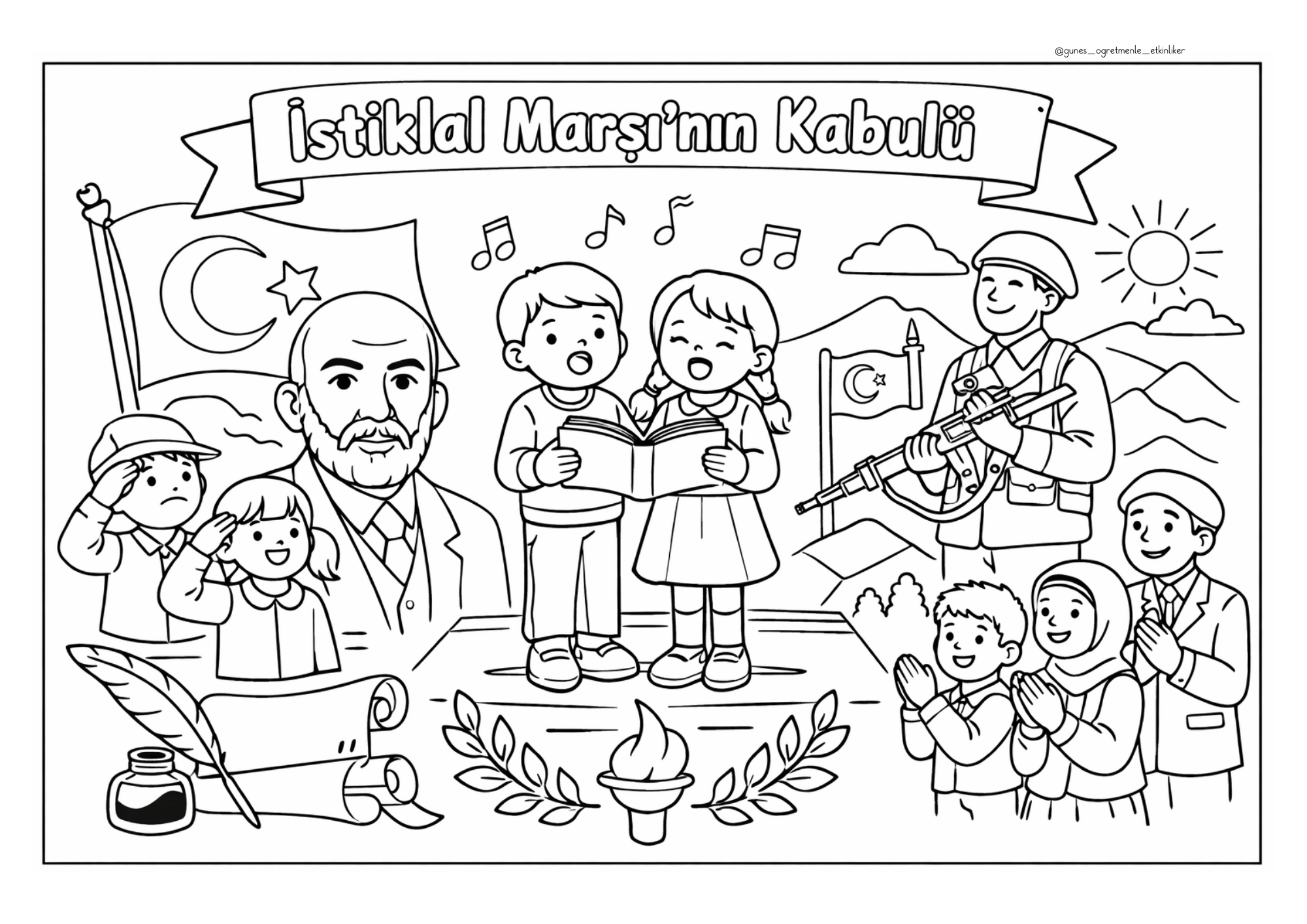 İstiklal Marşı Kabulü Boyama