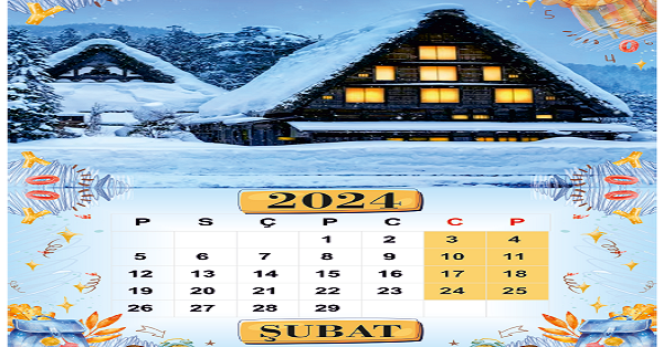 2024 Duvar Takvimi (Her Ay İçin Farklı Görseller)