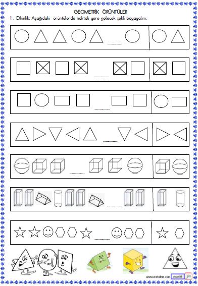 2. Sınıf Matematik Geometrik Örüntüler  Etkinliği 3