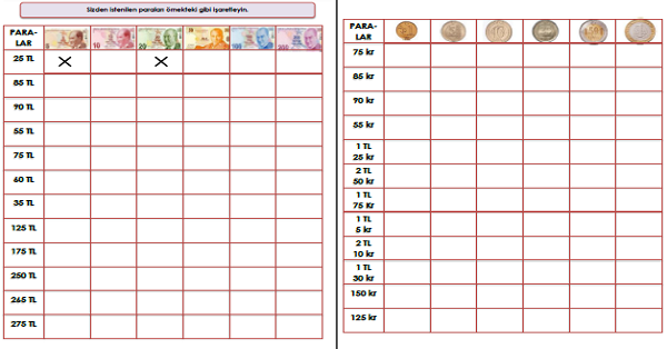 3.Sınıf - Matematik Paralar Etkinliği-11