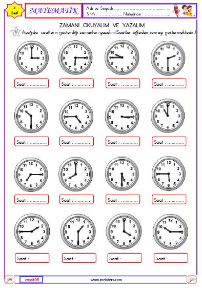 3. Sınıf Matematik Zamanı Okuyalım ve Yazalım Etkinliği 2