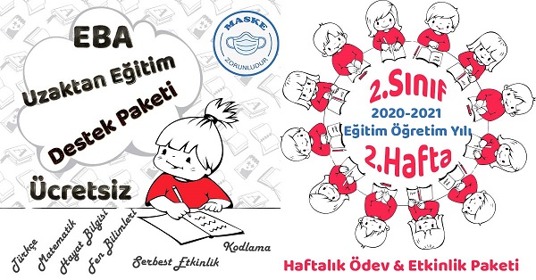 2020-2021 Yılı 2.Sınıf 2.Hafta Uzaktan Eğitim Destek Ödev, Etkinlik Paketi