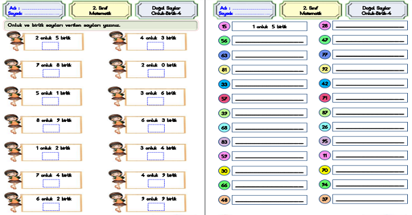 2.Sınıf Matematik Onluk ve Birlik Etkinlikleri-4