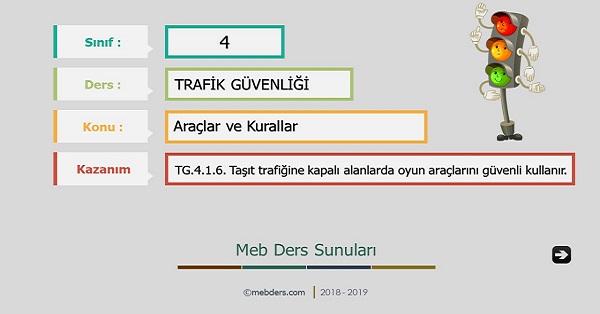 4.Sınıf Trafik Güvenliği Araçlar ve Kurallar Sunusu