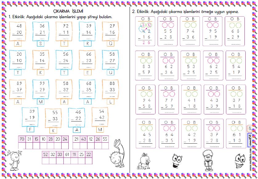 2. Sınıf Matematik Çıkarma İşlemi Etkinliği